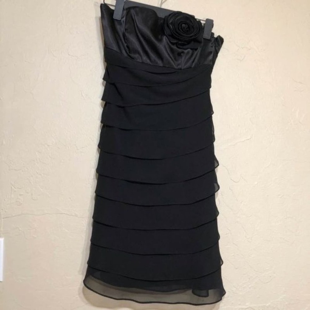 White House Black Market Womens Dress 0 Cocktail Sleeveless Tiered Formal - Picture 1 of 6